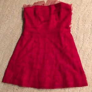 BCBG RED SILK DRESS